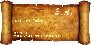 Sallay Ambos névjegykártya